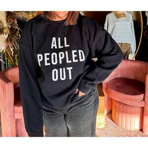 NEW MUGSBY all peopled out sweatshirt in black